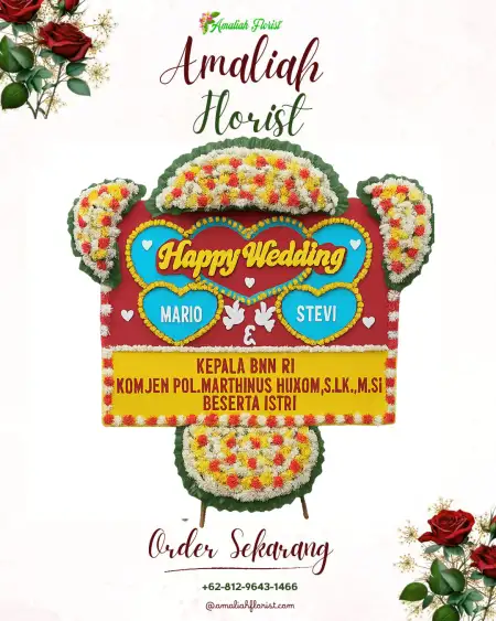 Papan Bunga Pernikahan Bencoy